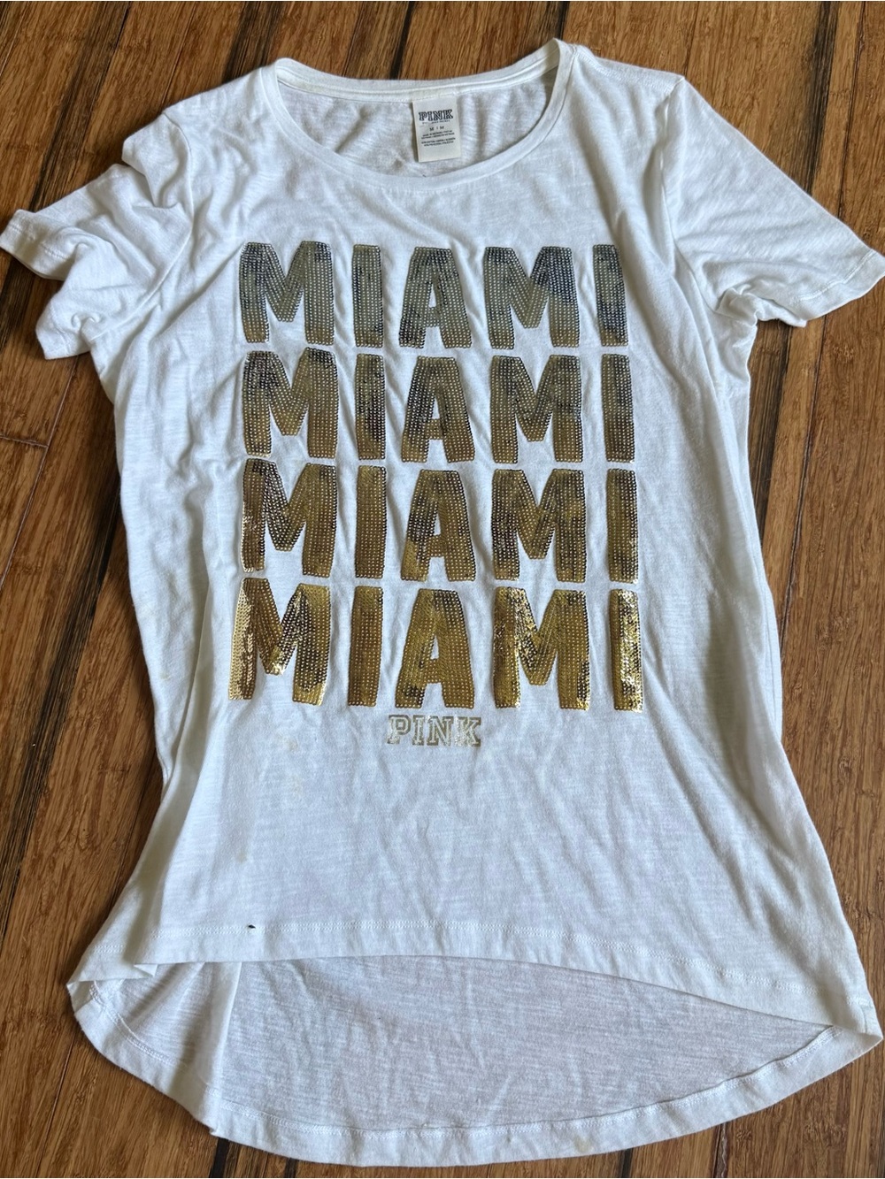 Victorias Secret PINK Sequin MIAMI Tee